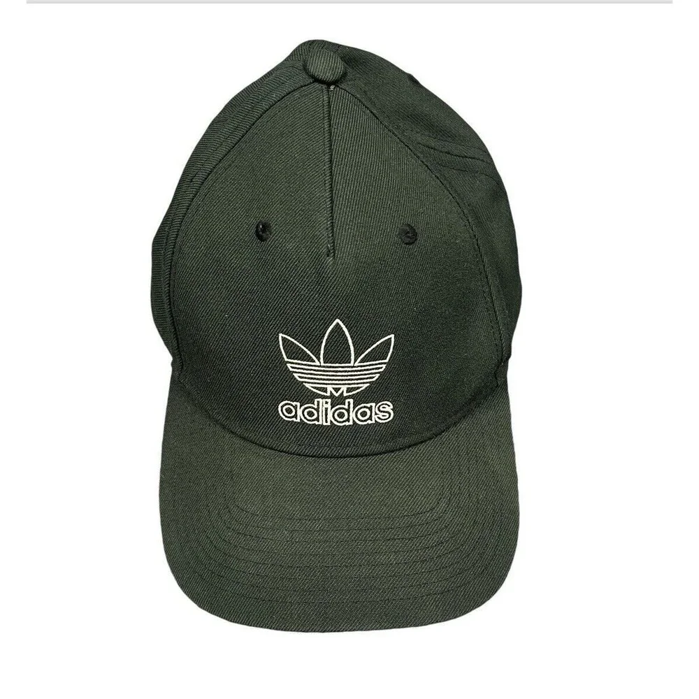 Adidas Originals Hat Men Black Adjustable Snapback 3 Stripe Logo Cap Embroidered